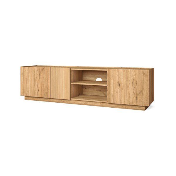 TV omarica v hrastovem dekorju v naravni barvi 180x48 cm Rayana – Marckeric-image-2