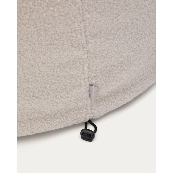 Kremno bel tabure iz tkanine bouclé Kaeli – Kave Home-image-3