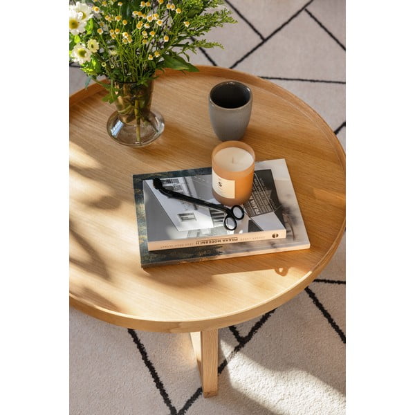 Okrogla kavna mizica iz hrastovega lesa Wireworks Round, Ø 66 cm-image-4