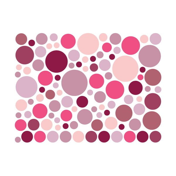 Set 100 roza stenskih nalepk Ambiance Round Stickers-image-2