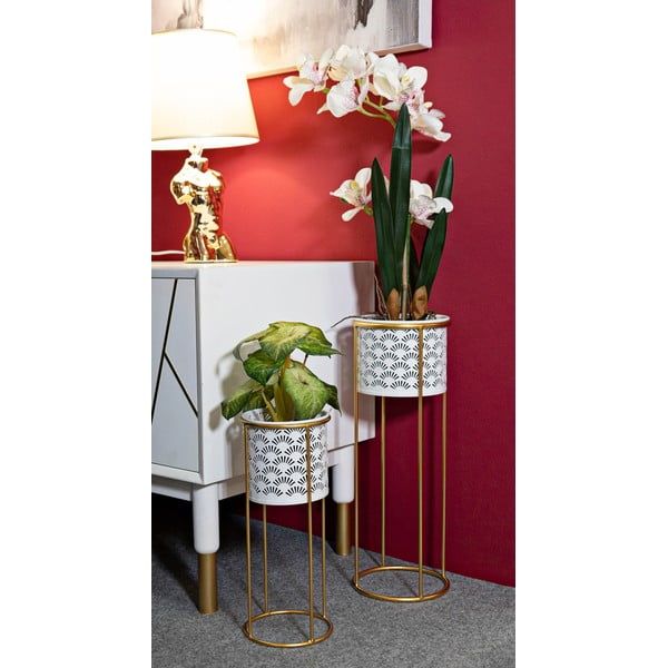 Kovinska stojala za cvetlične lonce v kompletu 2 ks ø 17 cm (višina 46 cm) Whity – Mauro Ferretti-image-1