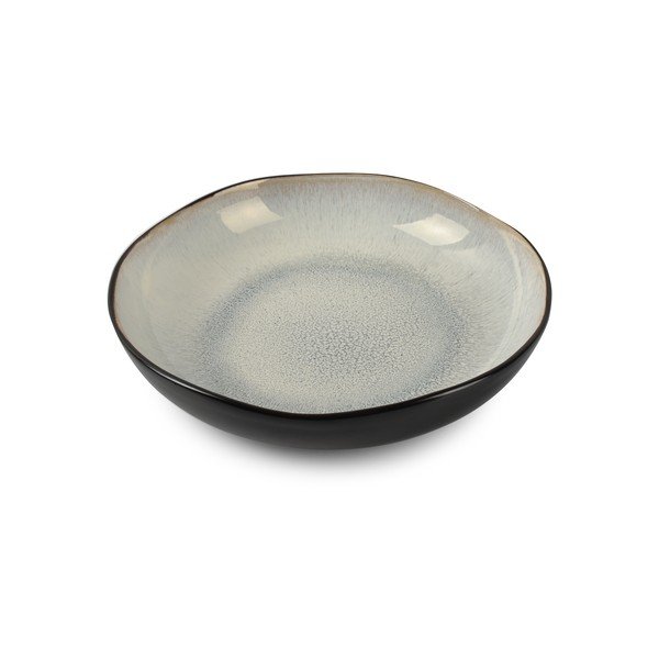 Črn/bež jušni krožnik iz kamenine ø 22,5 cm Lunar – Salt&Pepper-image-2