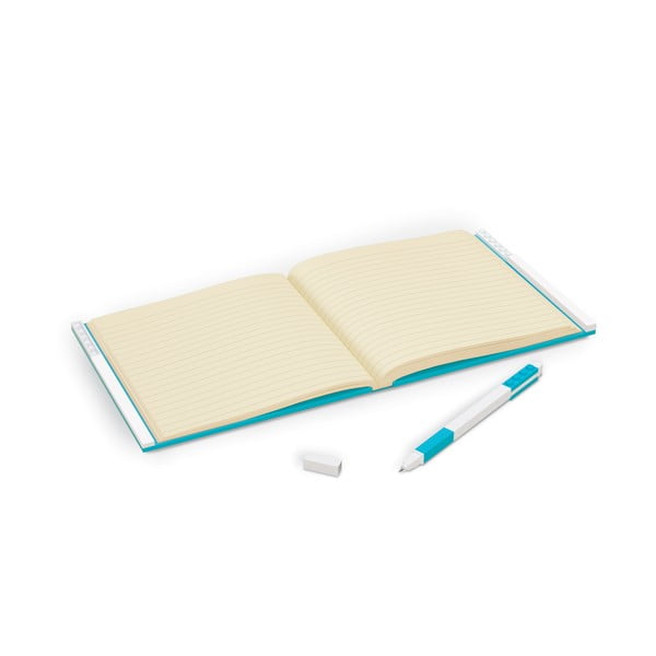 Turkizna kavdratna beležnica z gel pisalom LEGO®, 15,9 x 15,9 cm-image-1