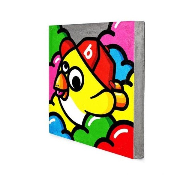Betonska slika Lyon Béton  Oiseau Volant Jaune, 40 x 40 cm-image-1
