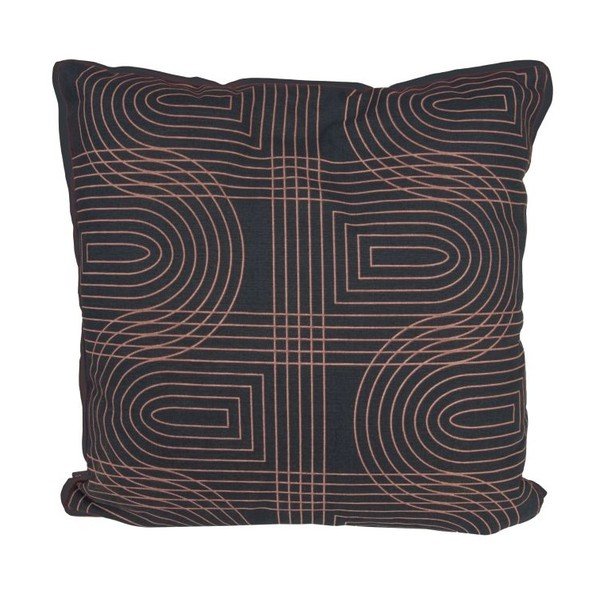 Vzglavnik Retro Grid Black, 45x45 cm