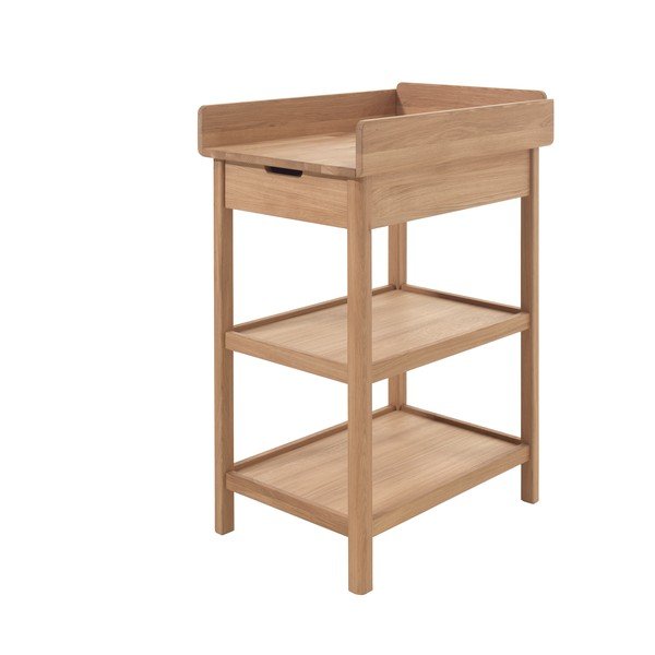 Previjalna miza iz masivnega hrasta s previjalnim pultom v naravni barvi Forrest – Vipack