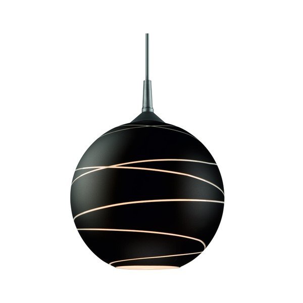 Črna okrogla viseča svetilka Lamkur Lines-image-2