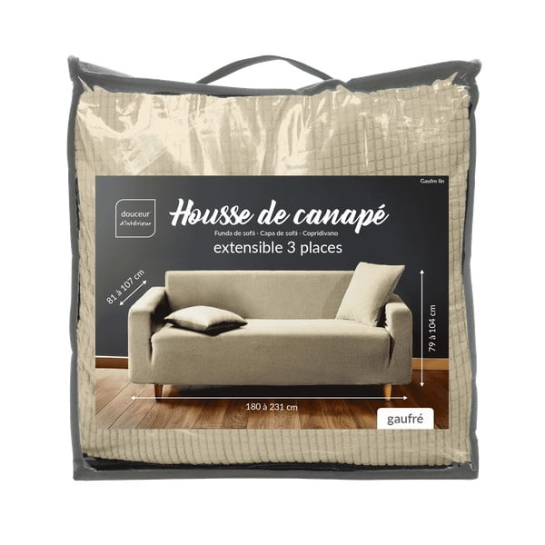 Rjava raztegljiva prevleka za sedežno garnituro za trosed Sacha – douceur d'intérieur-image-3