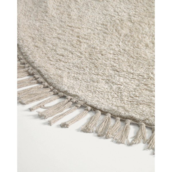 Kremno bela bombažna otroška preproga ø100 cm Orwen – Kave Home-image-3