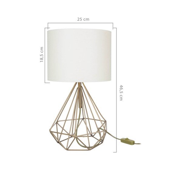 Namizna svetilka s tekstilnim senčnikom v kremno beli in zlati barvi (višina 46,5 cm) Pena - Squid Lighting-image-2