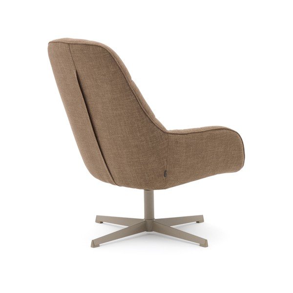 Rjav vrtljiv fotelj Jaspe – Kave Home-image-4