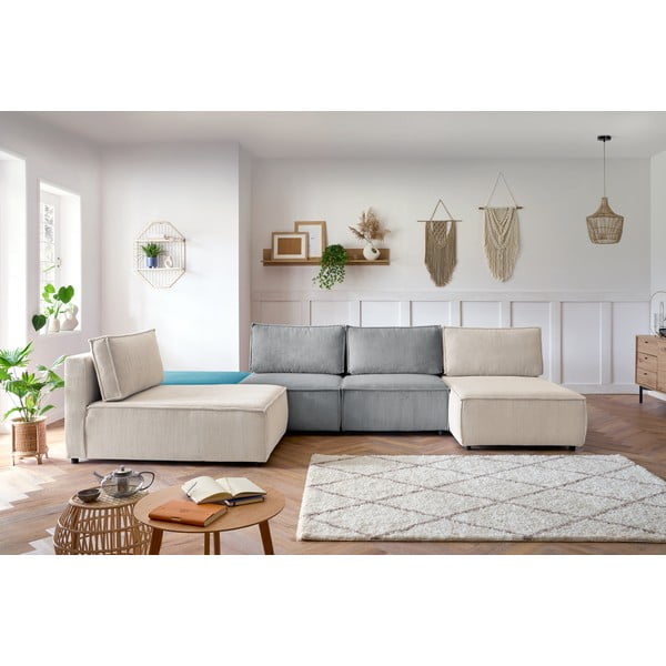 Kotna sedežna garnitura iz rebrastega žameta (s kotom po izbiri) Nihad modular – Bobochic Paris-image-1