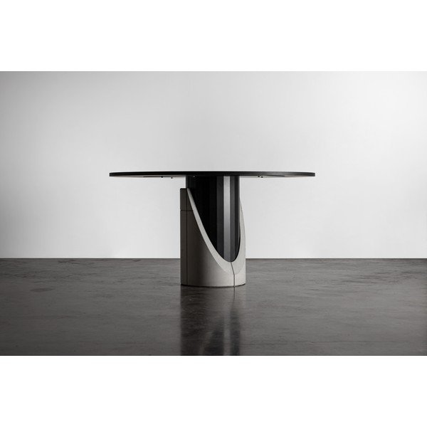 Okrogla jedilna miza s ploščo v hrastovem dekorju 140x140 cm Sharp - Lyon Béton -image-4