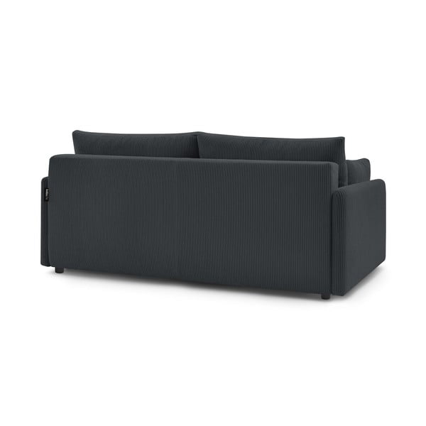 Temno siva raztegljiva sedežna garnitura iz rebrastega žameta 211 cm Marcel – Bobochic Paris-image-4