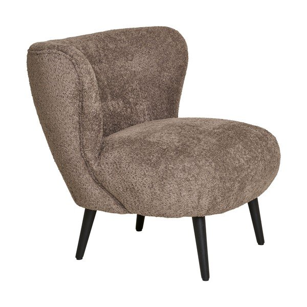 Rjav fotelj iz tkanine bouclé Covelo – House Nordic-image-2