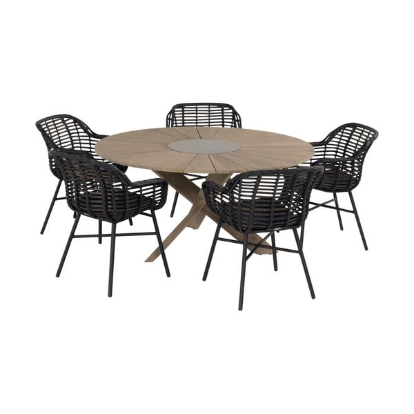 Črn plastičen vrtni stol Cecilia – Hartman-image-4