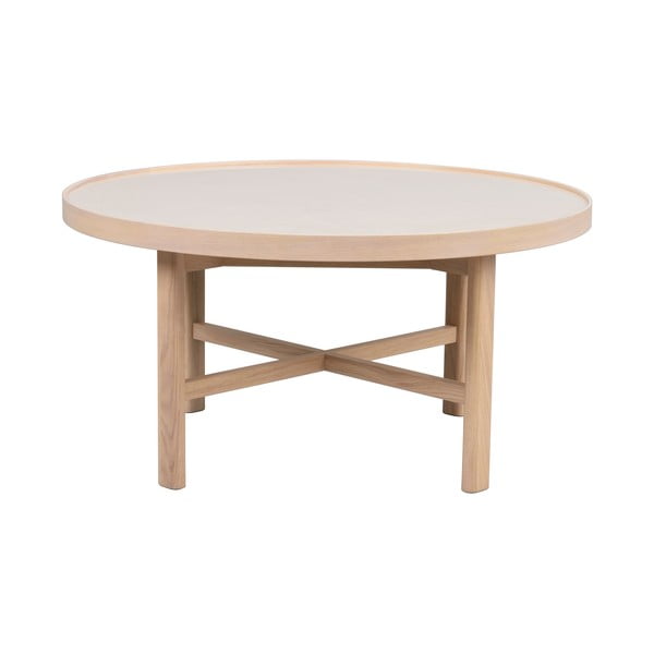 Okrogla mizica s keramično ploščo v naravni barvi 90x90 cm Marsden – Rowico