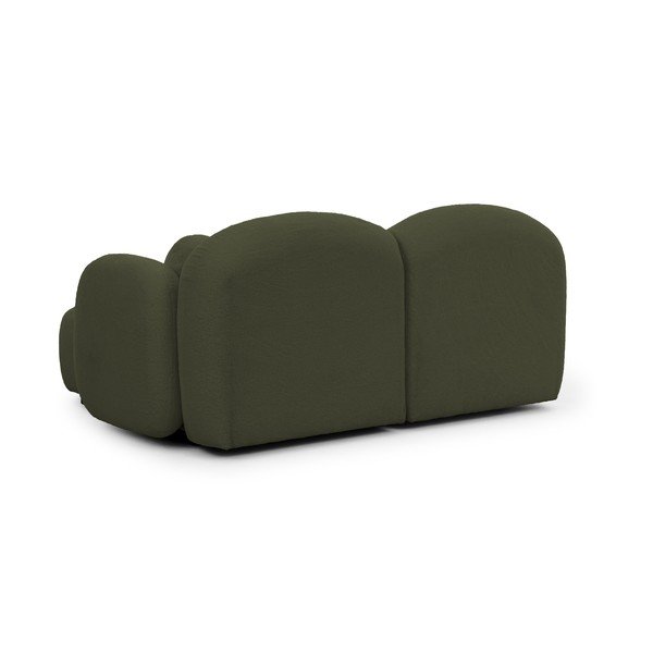 Zelena kotna sedežna garnitura iz tkanine bouclé (desni kot/z ležalnikom) Orbit – Ropez-image-3