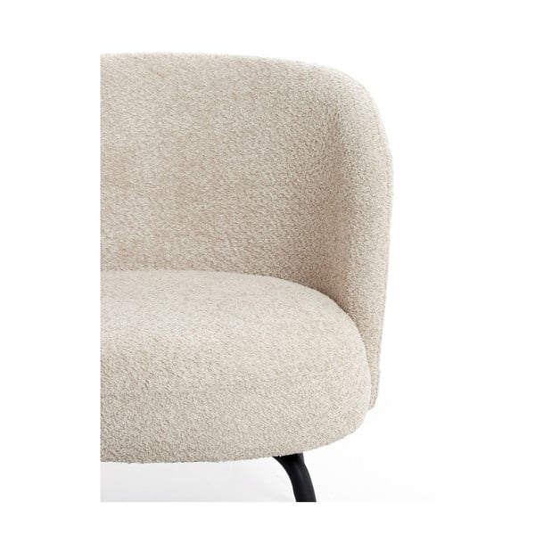 Kremno bel fotelj iz tkanine bouclé Dieyda – Light & Living-image-1