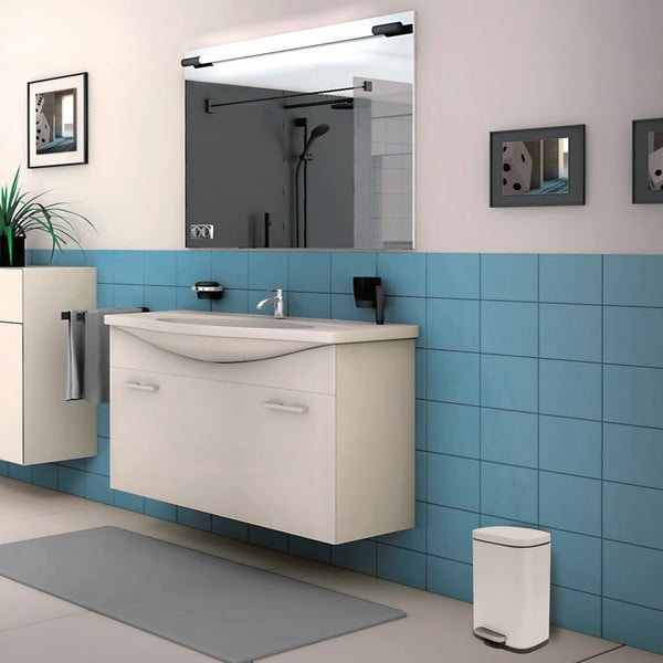 Mat bel jeklen koš za smeti s pedalom 5 l Akira – Spirella-image-1