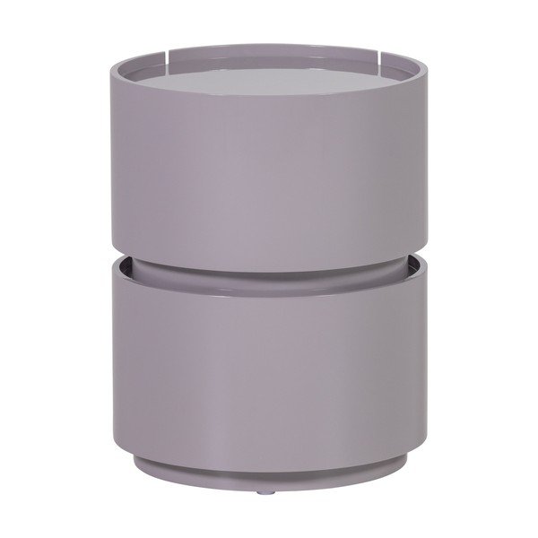 Svetlo siva nočna omarica v sijajnem dekorju Lunex – WOOOD