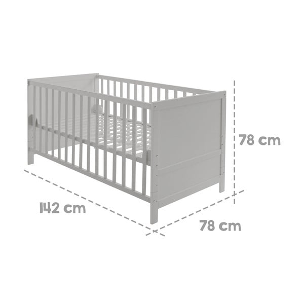 Svetlo siva otroška posteljica 70x140 cm – Roba-image-4