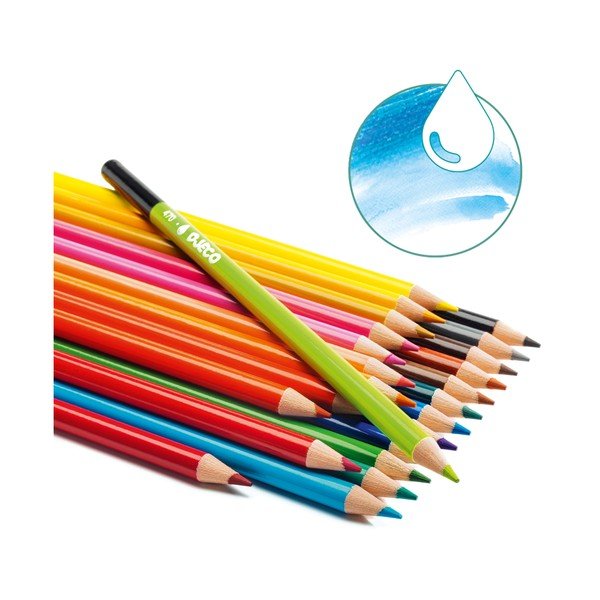 Komplet 24 Watercolorh barvic Djeco-image-1
