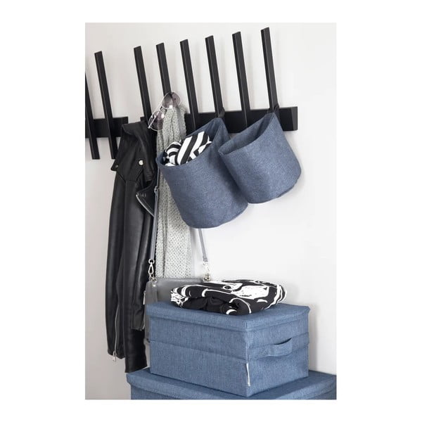 Črna tekstilna škatla za shranjevanje s pokrovom 45x34x25 cm Soft Storage – Bigso-image-3