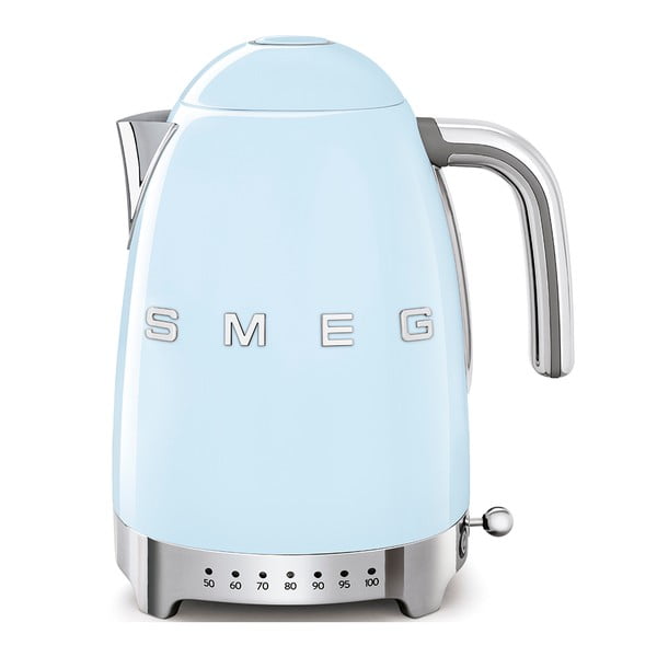 Svetlo moder grelnik vode iz nerjavečega jekla 1,7 l Retro Style – SMEG