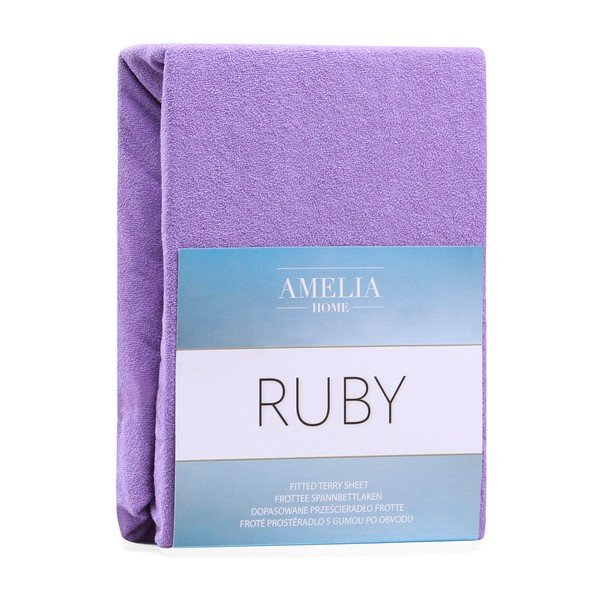 AmeliaHome Rubinasto vijolična elastična rjuha z visoko vsebnostjo bombaža, 120/140 x 200 cm-image-2