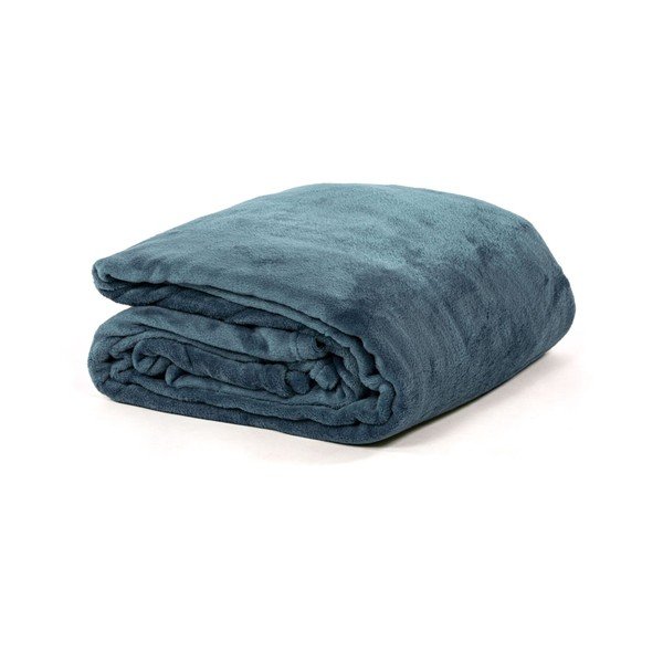 Modro pregrinjalo iz mikropliša za zakonsko posteljo 180x220 cm Cosy – Tiseco Home Studio