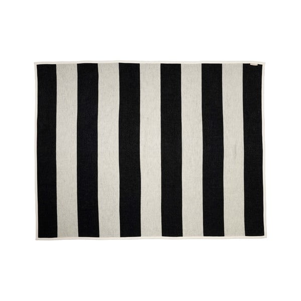 Črno-bela odeja iz mešanice volne 140x180 cm Bob Black Vanilla – Pappelina