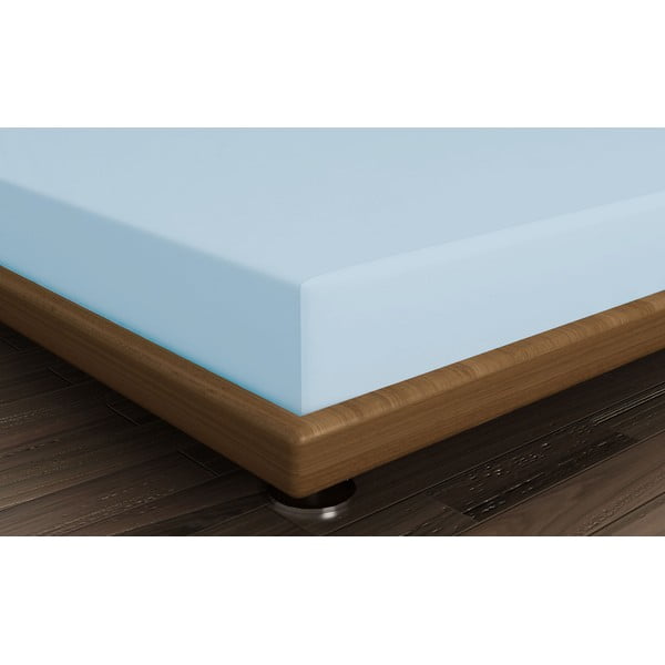 Svetlo modra napenjalna bombažna rjuha 140x200 cm – Mijolnir-image-1