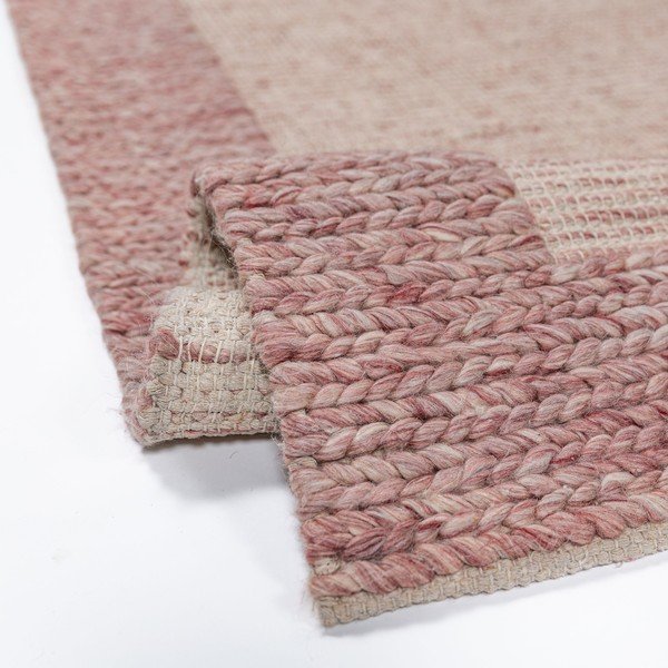 Svetlo rožnata ročno tkana preproga iz mešanice volne 200x290 cm Rue – Flair Rugs-image-3