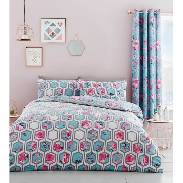Posteljno perilo za dvojno posteljo Catherine Lansfield Hexagon, 220 x 230 cm