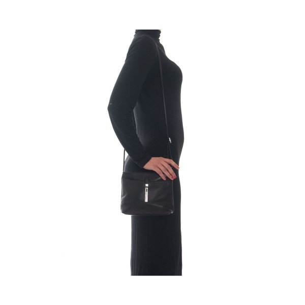 Črna usnjena torbica Roberta M Suede
