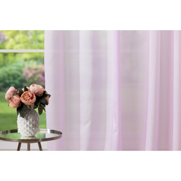 Rožnata prosojna zavesa 300x245 cm Mist – Mendola Fabrics-image-3