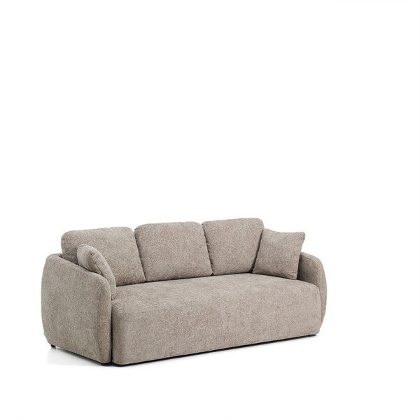 Sivorjava raztegljiva sedežna garnitura iz šenilje 218 cm Laira – Kave Home-image-2
