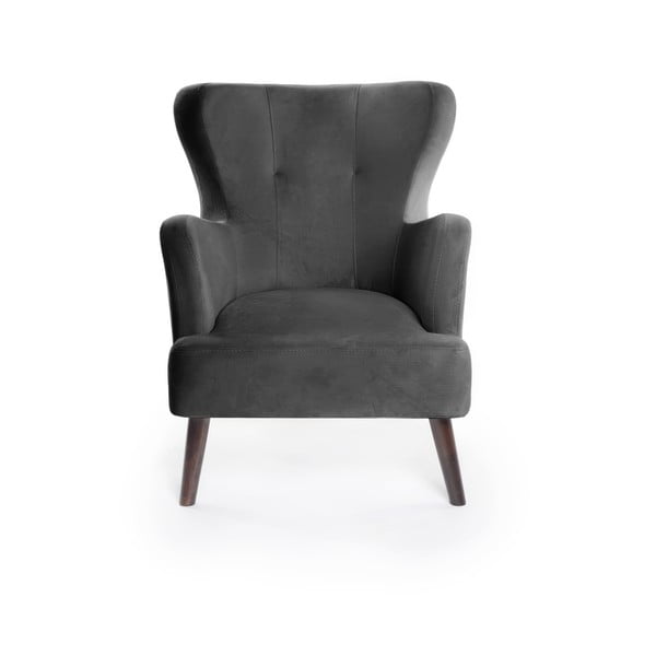 Temno siv žameten fotelj z naslonom Noemye – Bonami Selection