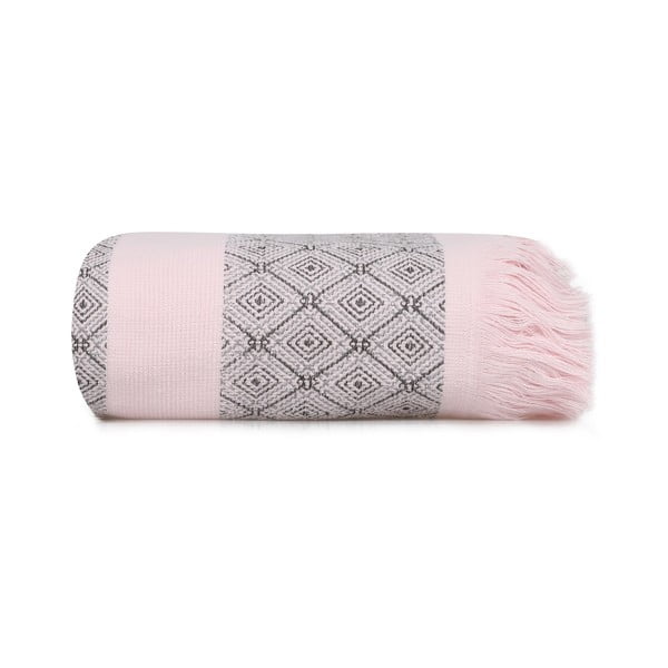 Rožnato-siva bombažna brisača 150x75 cm Twins - Foutastic-image-3
