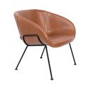 Rjav usnjen fotelj Zuiver Feston