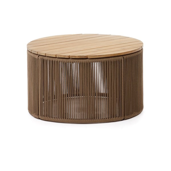 Okrogla vrtna mizica z mizno ploščo iz akacije ø 70 cm Dandara – Kave Home