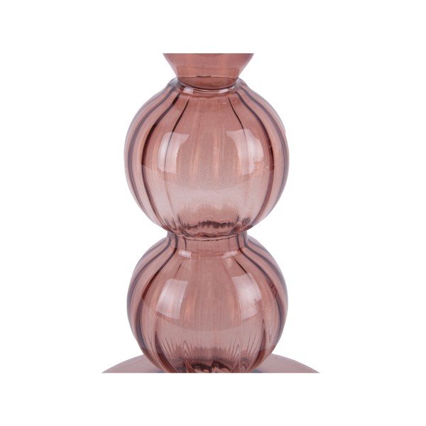 Roza steklen svečnik PT LIVING Swirl Bubbles-image-2