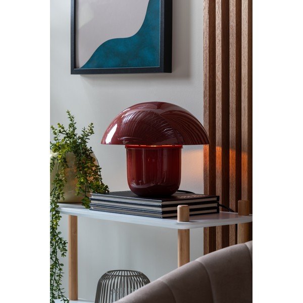 Bordo rdeča kovinska namizna svetilka (višina 25 cm) Fat Mushroom – Leitmotiv-image-1