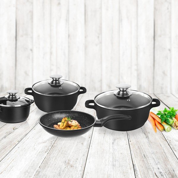 4-delni komplet posode za kuhanje s 3 steklenimi pokovkami Orion Grande-image-1