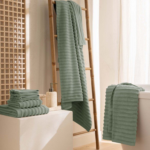 Zelena frotirna bombažna brisača 50x90 cm Maya – douceur d'intérieur-image-2