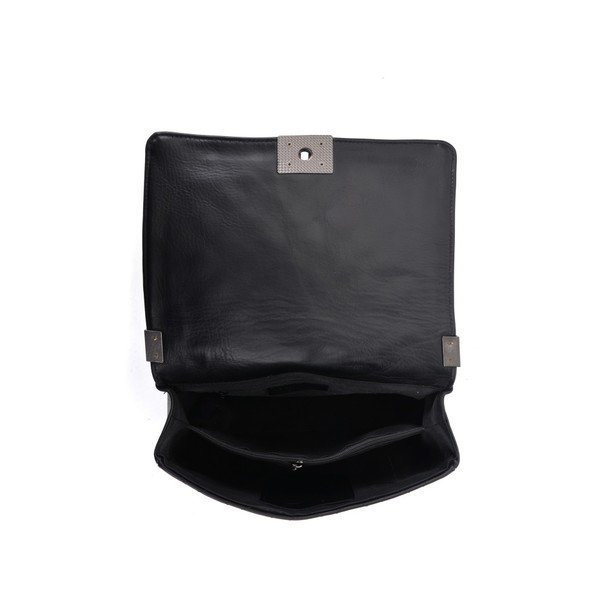 Črna usnjena torbica Anna Luchini Masika-image-4