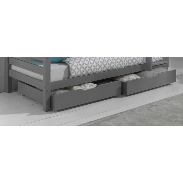 Sivi otroški predali za pod posteljo 2 ks PINO – Vipack-image-1