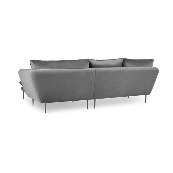 Svetlo siva žametna kotna zofa Mazzini Sofas Acacia, desni kot-image-4