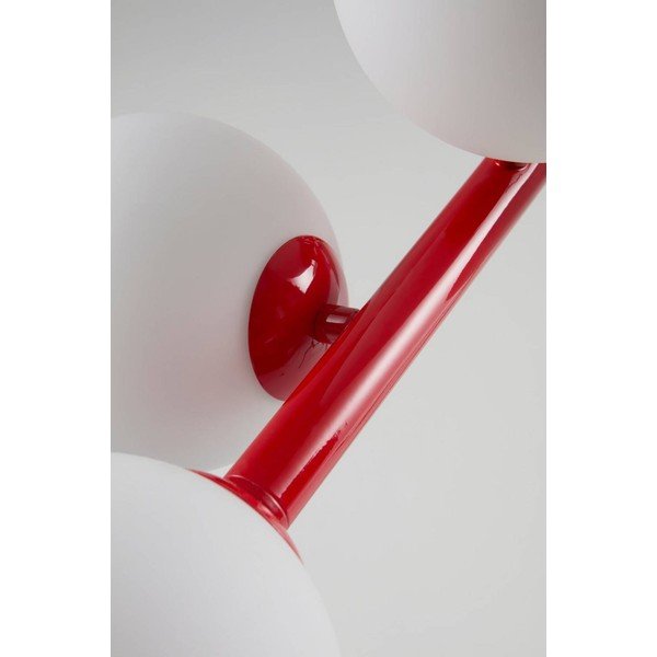 Rdeča/bela stropna svetilka iz opalnega stekla 30x104 cm Ekman – Jotex-image-3